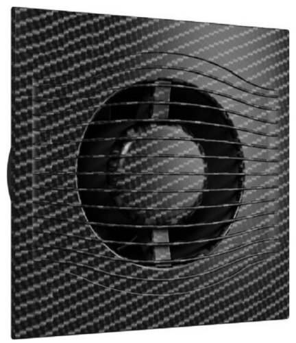 Вентилятор декоративный осевой DiCiTi Slim 4C D100 обратный клапан черный карбон картинка